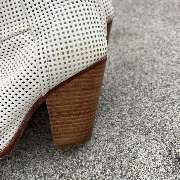 RAG & BONE Newbury Ankle Booties White Perforated Leather - Picture 6 of 11